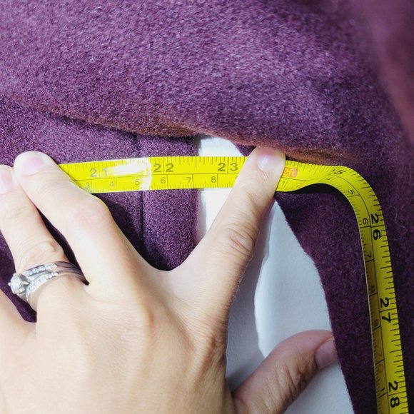 Balimel Vintage Plum Double Breasted Coquette Jacket Wool Blend Lined Elegance - Picture 13 of 15